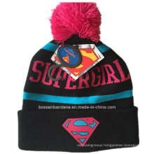 OEM Produce Customized Design Cartoon Knitted Acrylic Jacquard Sports Beanie Hat